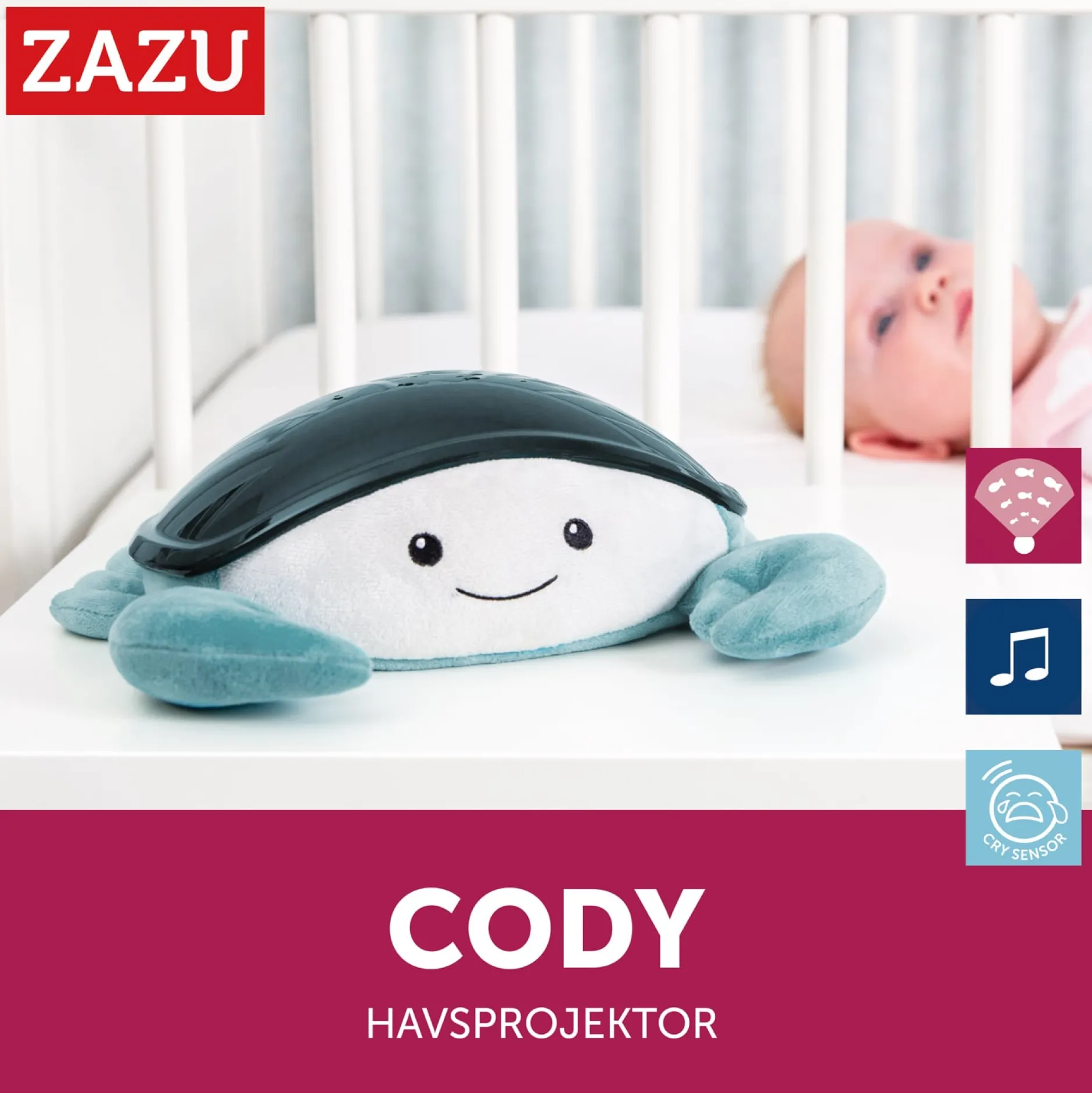 Zazu Ljusprojektor Krabban Cody Blå 1 st