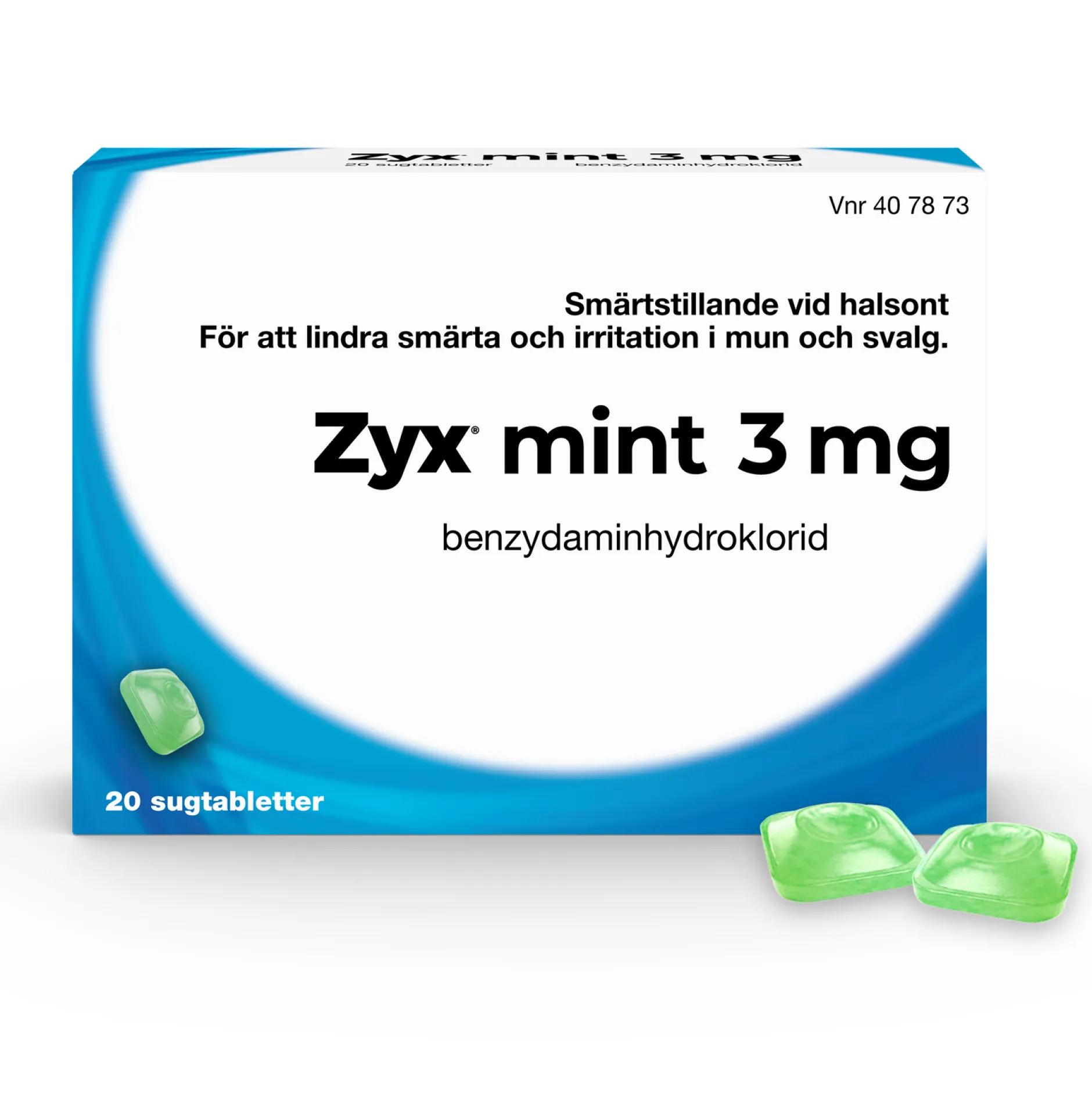 Zyx Mint 3 mg 20 Sugtabletter